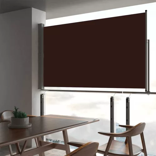 barna behúzható oldalsó terasz napellenző 160 x 300 cm