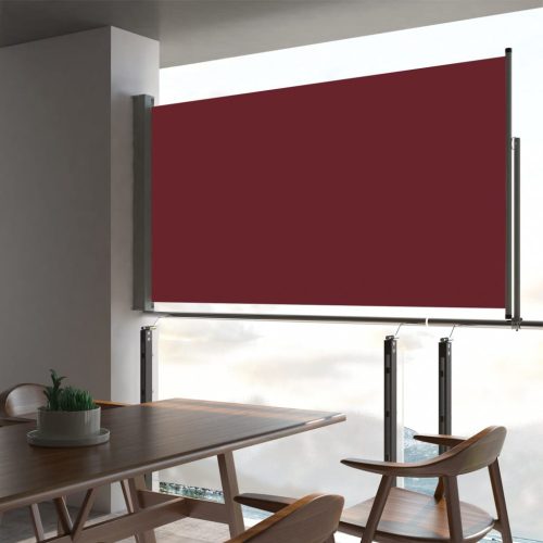 Piros behúzható oldalsó terasz napellenző 160 x 300 cm
