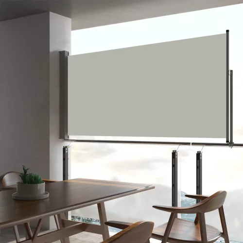 krémszínű kihúzható oldalsó terasz napellenző 80 x 300 cm