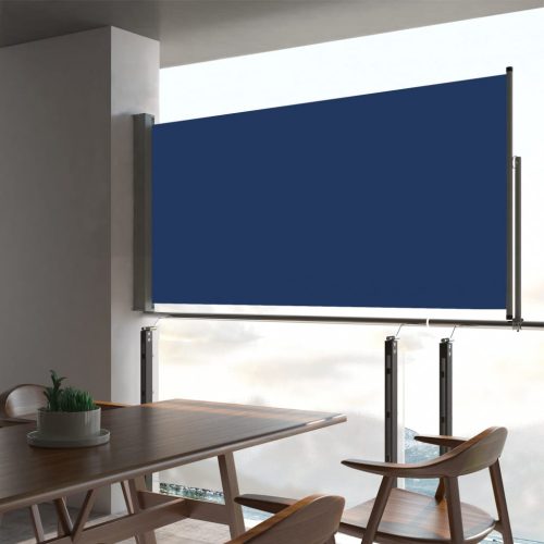 vidaXL kék kihúzható oldalsó terasz napellenző 80 x 300 cm
