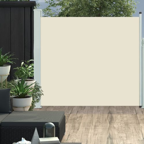 krémszínű kihúzható oldalsó teraszi napellenző 170 x 300 cm