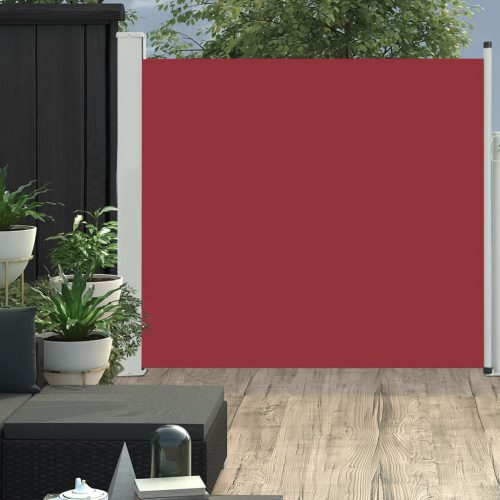 Piros kihúzható oldalsó teraszi napellenző 170 x 300 cm