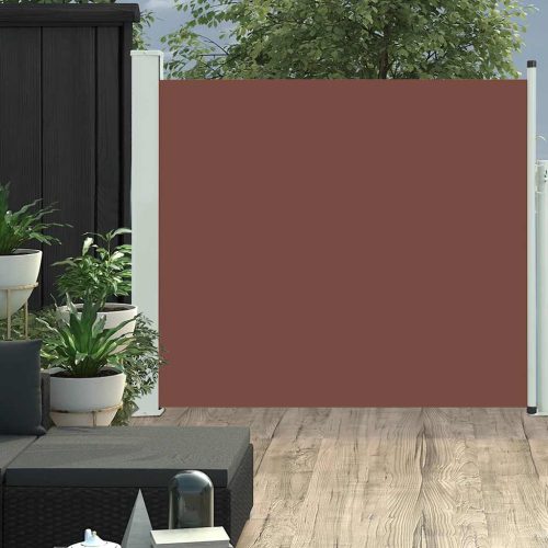 barna behúzható oldalsó teraszi napellenző 100 x 300 cm