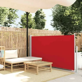 piros behúzható oldalsó teraszi napellenző 100 x 500 cm