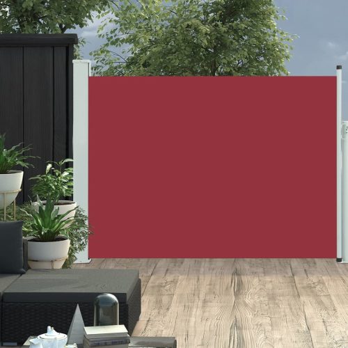 Piros behúzható oldalsó teraszi napellenző 100 x 500 cm