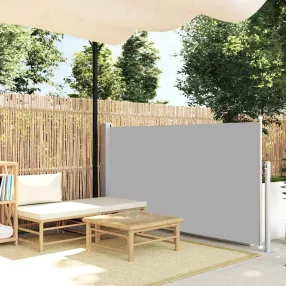   szürke behúzható oldalsó teraszi napellenző 100 x 500 cm