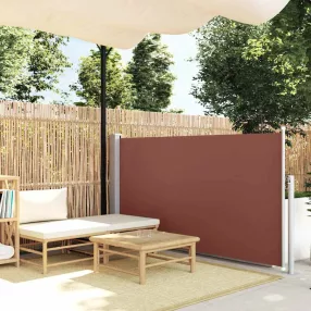 barna behúzható oldalsó teraszi napellenző 120 x 500 cm