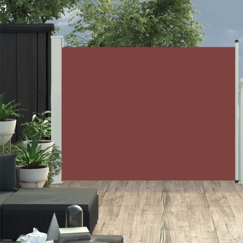 barna kihúzható oldalsó teraszi napellenző 140 x 500 cm