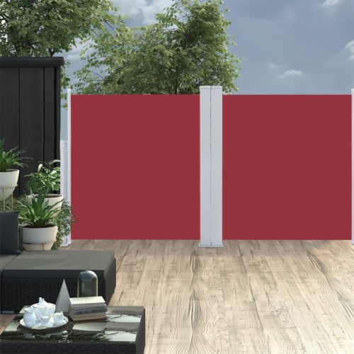 piros behúzható oldalsó napellenző 120 x 600 cm