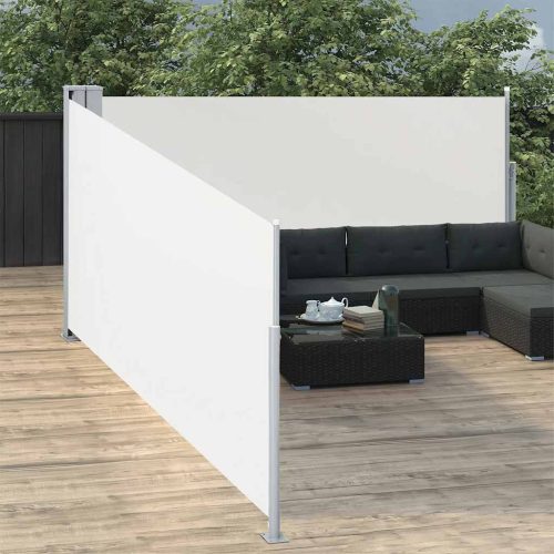 krémszínű behúzható oldalsó napellenző 100 x 1000 cm