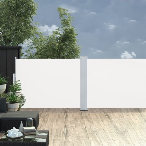 krémszínű behúzható oldalsó napellenző 120 x 1000 cm