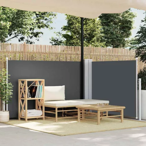 antracitszürke behúzható oldalsó napellenző 120 x 1000 cm