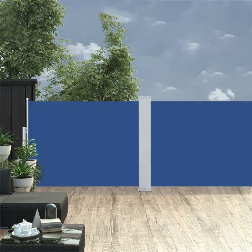 kék behúzható oldalsó napellenző 120 x 1000 cm