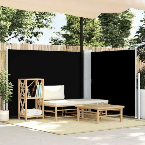 vidaXL fekete behúzható oldalsó napellenző 140 x 1000 cm