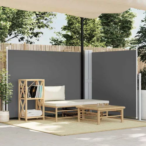 vidaXL antracitszürke behúzható oldalsó napellenző 140 x 1000 cm