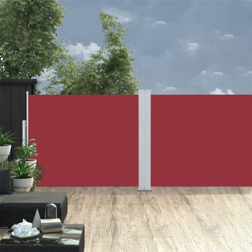 piros behúzható oldalsó napellenző 140 x 1000 cm