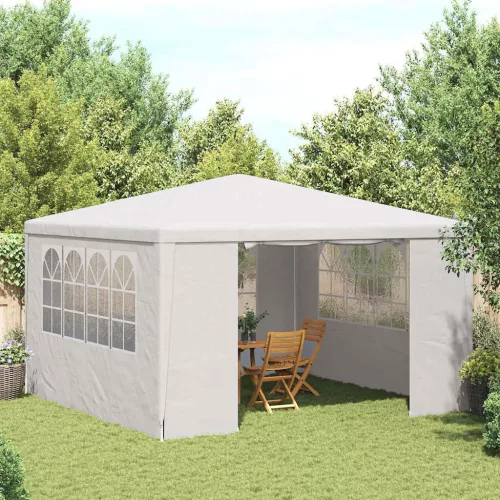 Fehér rendezvénysátor oldalfalakkal 4 x 4 m 90 g/m²