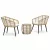 3-darabos tölgyszínű polyrattan bisztrószett