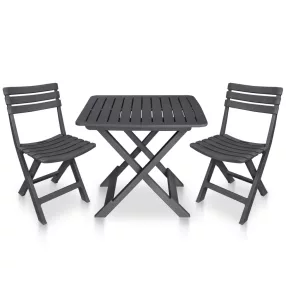   3-részes összecsukható antracitszürke műanyag bisztrószett