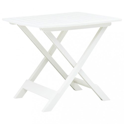 Fehér műanyag összecsukható kerti asztal 79 x 72 x 70 cm