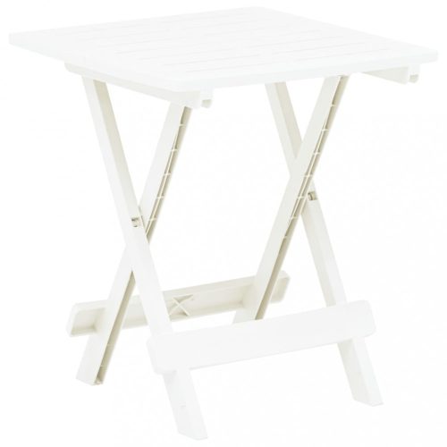 Fehér műanyag összecsukható kerti asztal 45 x 43 x 50 cm