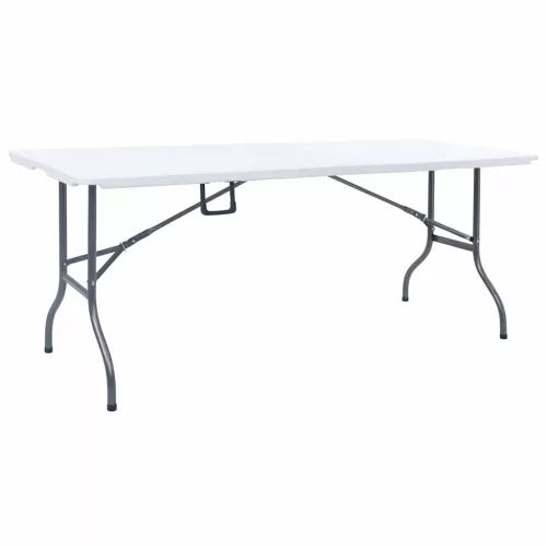Fehér HDPE összecsukható kerti asztal 180 x 72 x 72 cm