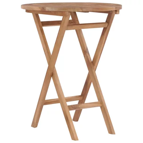 Összecsukható tömör tíkfa kerti asztal 60 cm