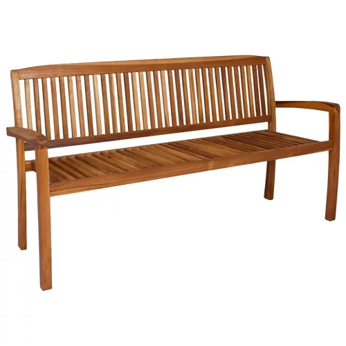 3 személyes rakásolható tömör tíkfa kerti pad 159 cm