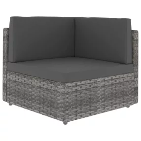 Szürke polyrattan sarokkanapé-elem