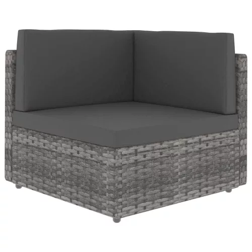 Szürke polyrattan sarokkanapé-elem