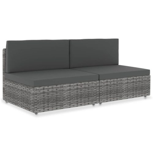 2 személyes szürke elemes polyrattan kanapé