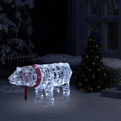 Akril medve világító karácsonyi dekoráció 45 LED-del 71x20x38cm