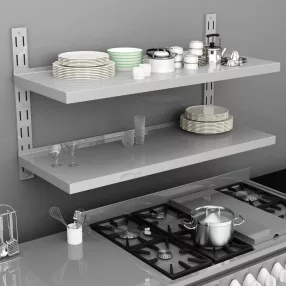   kétszintes rozsdamentes acél falra szerelhető fali polc 120 x 30 cm