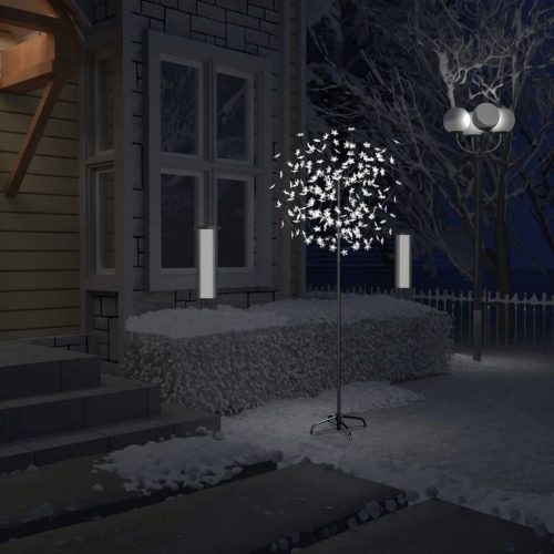 Cseresznyevirágos karácsonyfa 200 db hideg fehér LED-del 180 cm