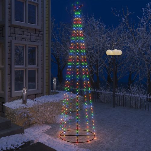 Kúp alakú karácsonyfa-dekoráció 400 színes LED-del 100 x 360 cm
