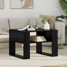   vidaXL Dohányzóasztal tárolóval Fekete tölgy 66 x 53 x 45 cm Faanyag