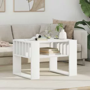 vidaXL Dohányzóasztal Fehér 66 x 49,5 x 45 cm Faanyag