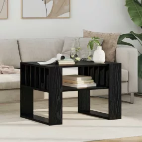   vidaXL Dohányzóasztal Fekete tölgy 66 x 49,5 x 45 cm Faanyag