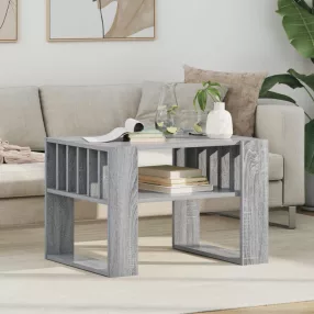   vidaXL Dohányzóasztal Szürke Sonoma 66 x 49,5 x 45 cm Faanyag