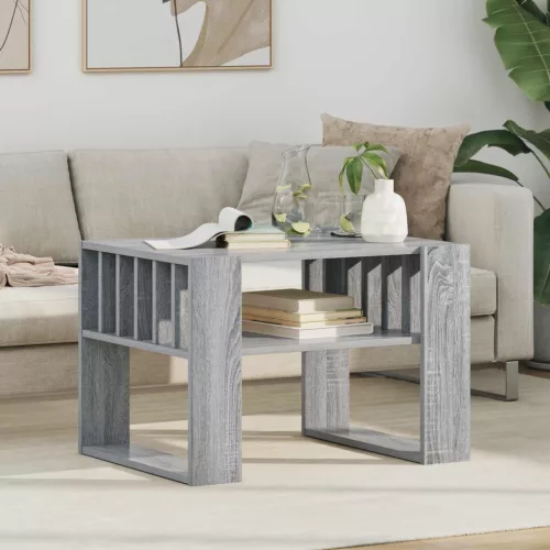 vidaXL Dohányzóasztal Szürke Sonoma 66 x 49,5 x 45 cm Faanyag
