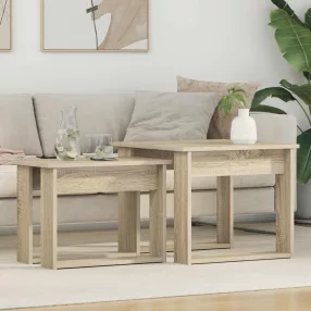 vidaXL Kávasztal Szett 2 pcs Sonoma tölgy Faanyag