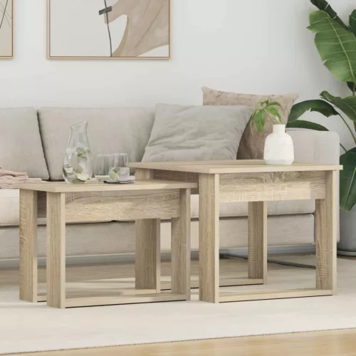 vidaXL Kávasztal Szett 2 pcs Sonoma tölgy Faanyag