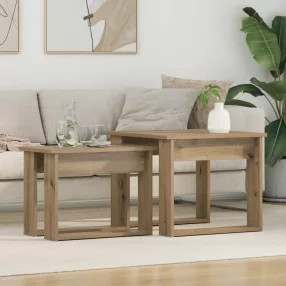 vidaXL Kávasztal Szett 2 pcs Artisan tölgy Faanyag