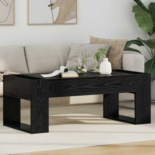 vidaXL Dohányzóasztal Fekete tölgy 110 x 50 x 41 cm Faanyag
