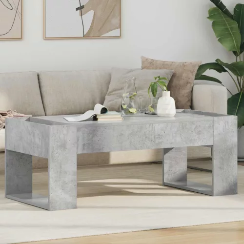 vidaXL Dohányzóasztal Beton Szürke 110 x 50 x 41 cm Faanyag