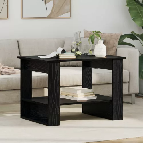 vidaXL Dohányzóasztal Fekete tölgy 72 x 50 x 50 cm Faanyag