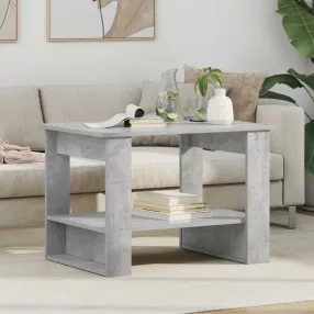   vidaXL Dohányzóasztal Beton Szürke 72 x 50 x 50 cm Faanyag