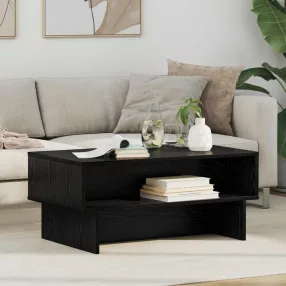   vidaXL Dohányzóasztal Fekete tölgy 80 x 46 x 35 cm Faanyag