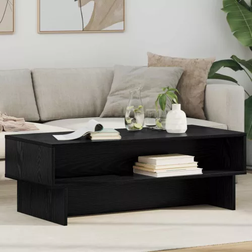 vidaXL Dohányzóasztal Fekete tölgy 100 x 46 x 35 cm Faanyag