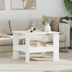 vidaXL Dohányzóasztal Fehér 57 x 55 x 45 cm Faanyag